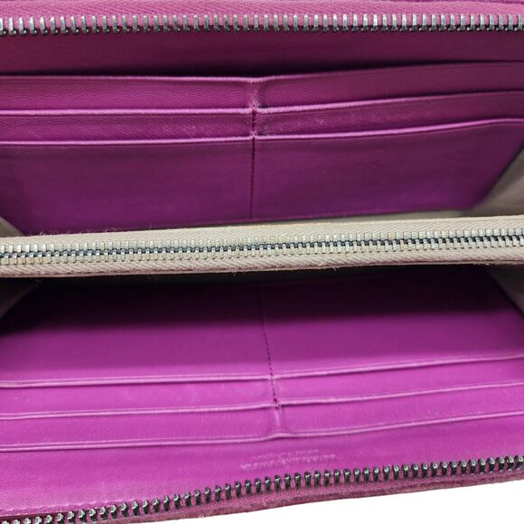 Bottega Veneta Intrecciato Leather Zip Around Wallet in Orchid - Picture 7 of 11